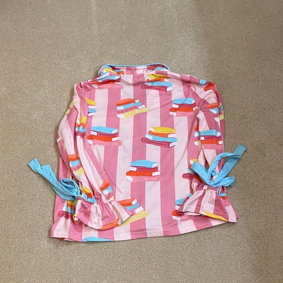 Women’s Colorful Button-Up PJ’s with Bows - Picture 6 of 7